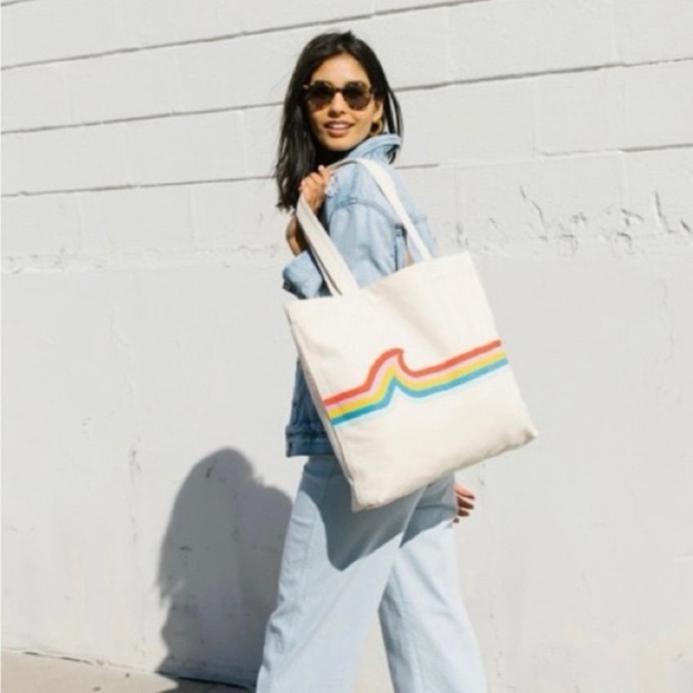 Madewell Rainbow Reusable Canvas Tote Bag